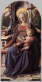 Virgen y el Niño entronizados con dos ángeles Renacimiento Filippo Lippi